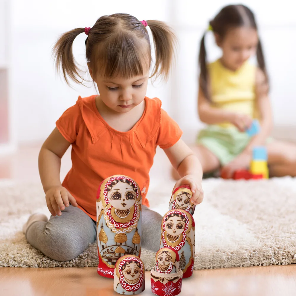 7 шт., Русская Матрешка, куклы из липы, креативные матрешки, игрушки, подарок, русская традиционная особенность, этнический стиль, унисекс, DIY кукла