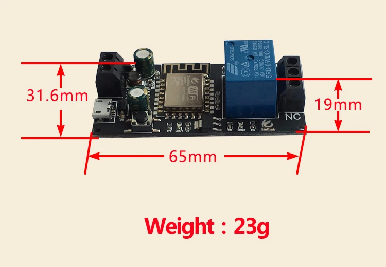 Sinilink wifi мобильный телефон пульт дистанционного управления релейный модуль DC6V~ 36V умный дом телефон приложение ESP-12F XY-WF36V