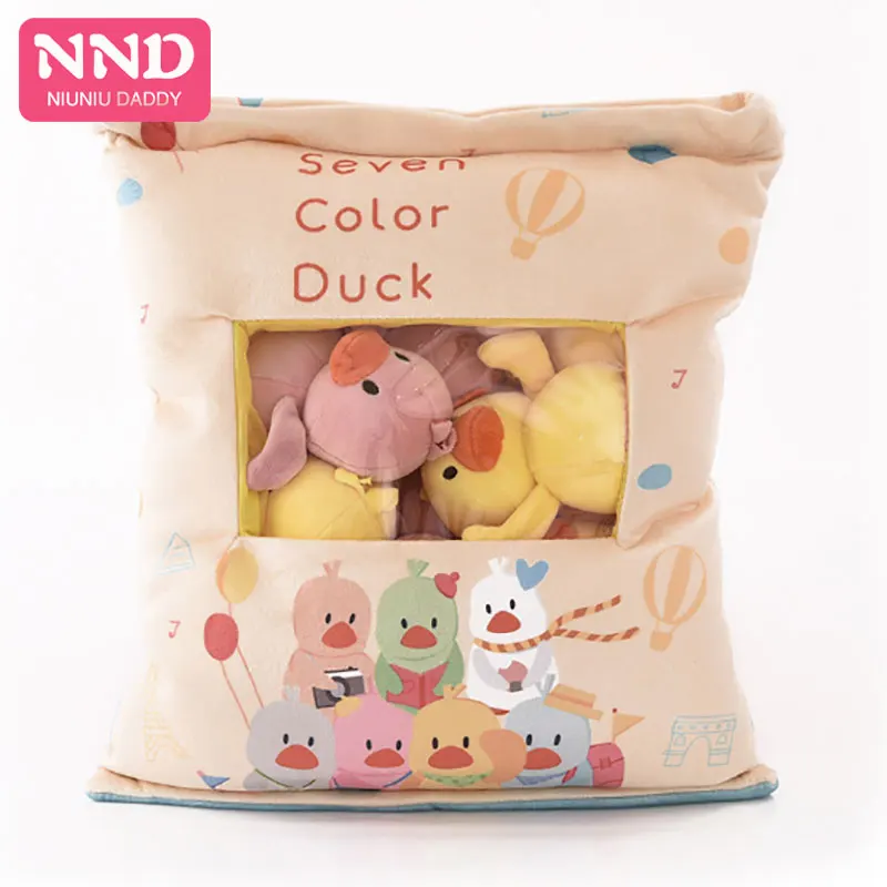 Niuniu папа еда плюшевые игрушки Моделирование 45*40 см закуска Подушка kawaii Сакура Кролик Плюшевые Творческие игрушки для детей/малышей - Цвет: duck