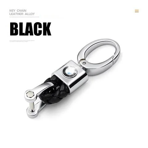 Black(S) Автомобильный брелок, Брелоки для ключей ручная тканая Пряжка подковы для Volvo Nissan Skcoda Audi автомобильный брелок в подарок Креативный индивидуальный логотип автомобиля - Название цвета: Black(S)