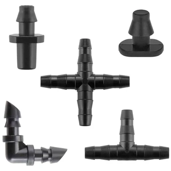 

250-Piece Barbed Connector Irrigation Accessory Kit, Drip Irrigation Barbed Connector 1/4 Inch Hose Accessory Kit