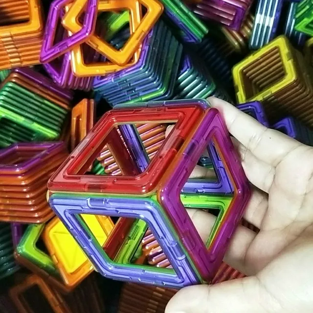 50pcs Big Magnetic Constructor Triangle Square Bricks Magnetic Building Blocks Designer Set Magnet Toys For Children Gift 3
