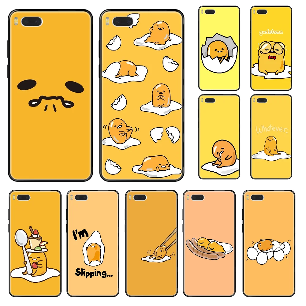 

Cute Funny Gudetama Phone case For Xiaomi Mi 6 8 9 A1 2 3 Max3 Mix2 Mix2S X T Lite Pro black tpu back pretty coque soft funda