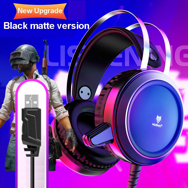 matte upgrade N1 3,5 мм USB стерео проводные Игровые наушники игровая гарнитура над ухом RGB с микрофоном Голосовое управление для ноутбука компьютера геймера PUBG - Цвет: matte upgrade