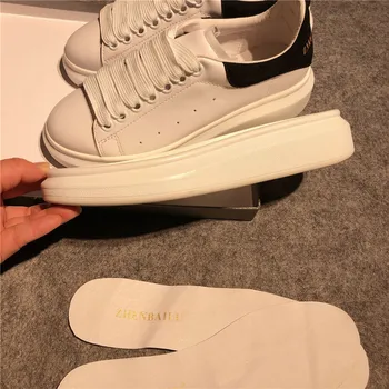 

ZHENBAILU small white shoes women's 2019 new autumn and winter thick bottom increased board shoes wild sports women's shoes sing