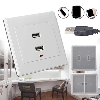 

Handmade 86 Type Switch Socket Panel Silicone Resin Mold Dual USB Wall Sock Mold