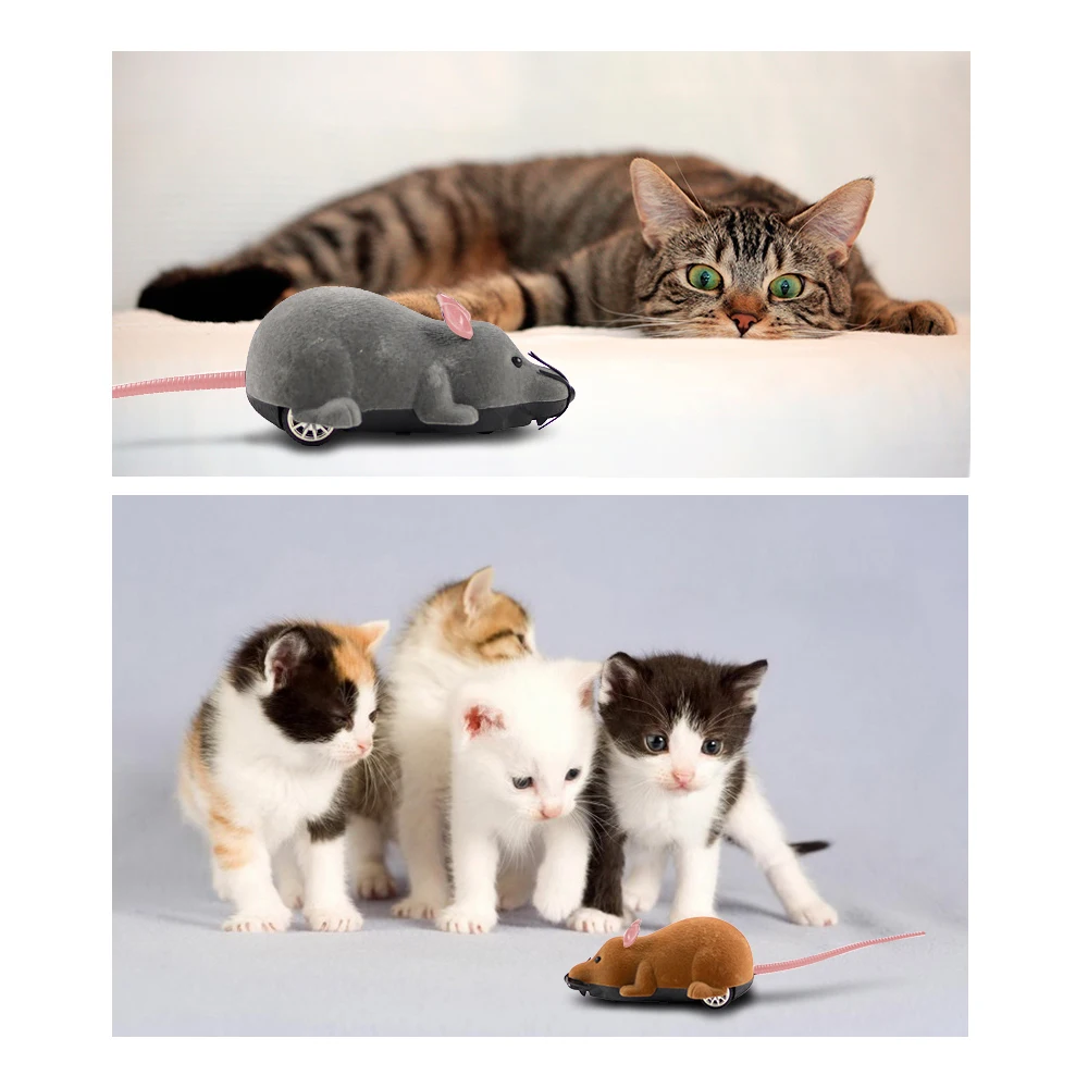 Christmas Pet Cat Toys Interactive Electric Mouse With Wireless Remote Control Mouse Toy Electronic Play Toy Holiday Kid Gifts