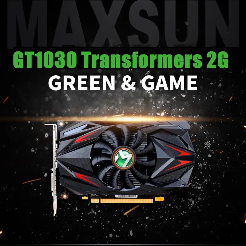 Видеокарта Maxsun GeForce GT 1030 2G GDDR5 Nvidia GPU для настольных ПК игровая видеокарта HDMI + VGA PWB