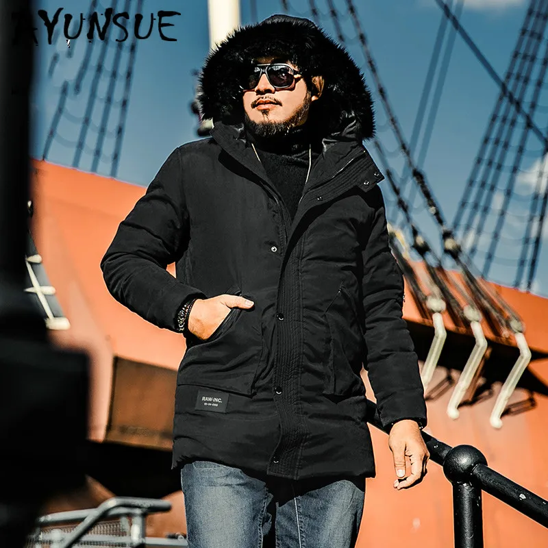 

AYUNSUE Winter Coat Men Plus Size Puffer Jacket Men 90% White Duck Down Jacket Korean Warm Parka Doudoune Homme Y7003 YY1395