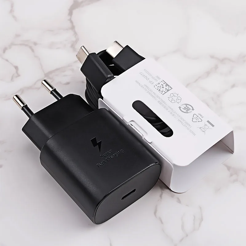 phone to hdmi converter Samsung Original 25W Super Fast Charger For Samsung Galaxy Note 10 Note10 plus Note10+ USB-C Fast Charging Wall Charger usb female to phone jack adapter Adapters & Converters