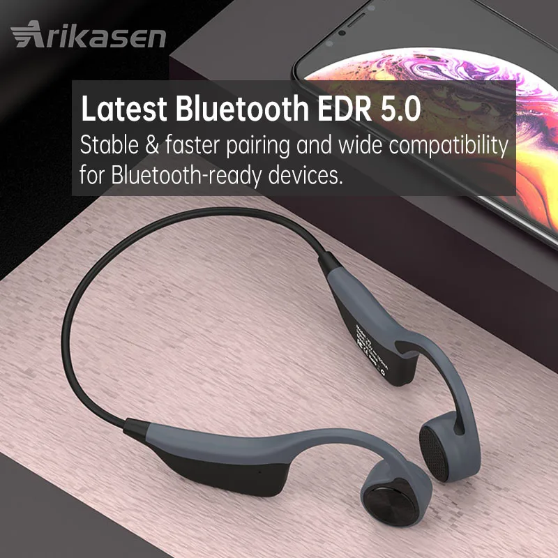 Auriculares de conducción ósea Bluetooth, memoria incorporada de 16 GB  Bluetooth 5.3 Auriculares de oído abierto Bluetooth inalámbricos Bluetooth,  voz