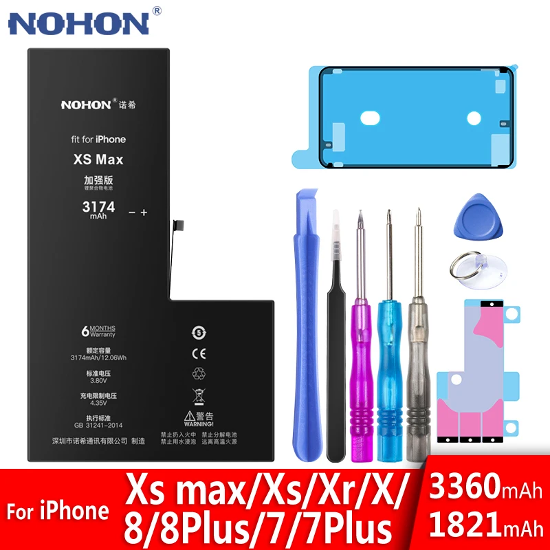NOHON батарея для iPhone XS MAX XR X 8 7 Plus 8Plus оригинальная сменная iPhone7 iPhone8 аккумулятор