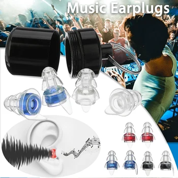 

2 Pairs Noise Cancelling Hearing Protection Earplugs for Concerts Sleeping Bar DJ Motor Sports Reusable Silicone Ear Plugs