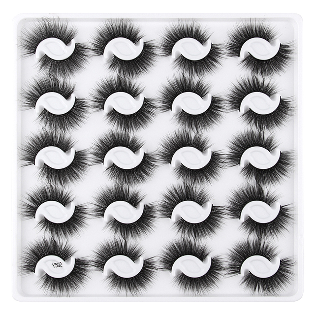 16/20 Pairs Soft 3D Mink Lashes Faux Thick Natural Long False Eyelashes Cosmetic Makeup Tool Extension Eye Lashes