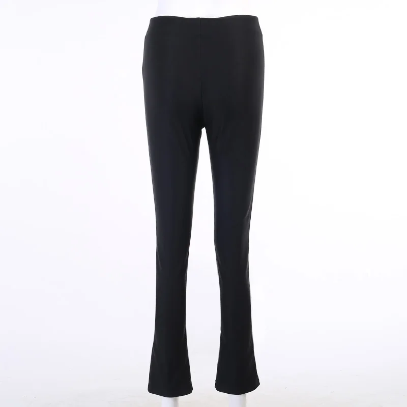 nike capri 2022 Elegant Women Sexy Pants High Waist Black Split Slim Autumn Office Ladies Casual Trouser Fashion Flare Slit Pant Black cropped leggings