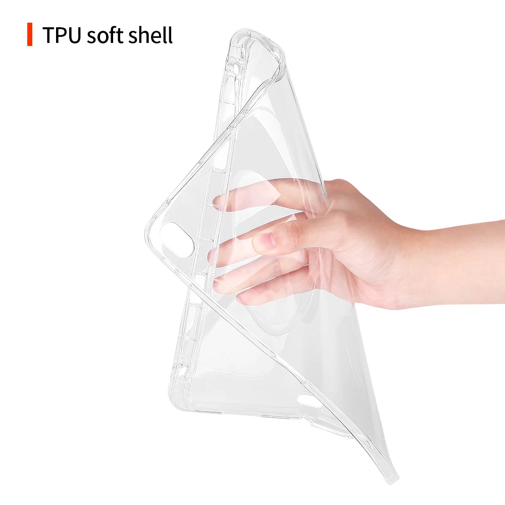 Transparent Cover For iPad Pro 12.9 2018 Case with Pencil Holder Soft Silicone Funda A1876 For iPad Pro 12.9 2018 Case