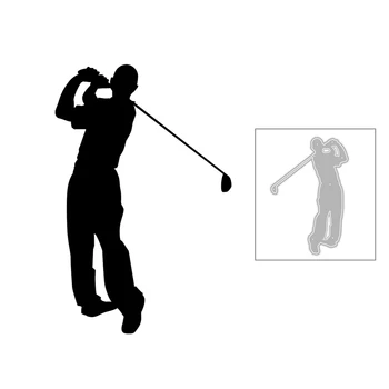 

2020 New Hot DIY Men Short Sleeve Play Sports Golf Club Cue Silhouette Metal Cutting Dies and For Scrapbooking Foil No Stamps