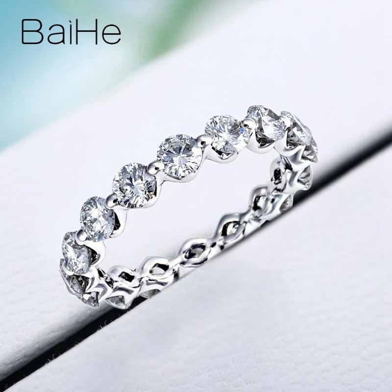 BAIHE, 18 карат, белое золото, 2.08ct, H/SI, Круглый,, натуральные бриллианты, ювелирное изделие для женщин, обручальное кольцо, хороший подарок, бриллиантовое кольцо