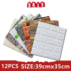 3D Wall Stickers Waterproof Brick 3D Panel Anti-Collision Sponge Mural Bedroom Living Room Bathroom Wall Decoration