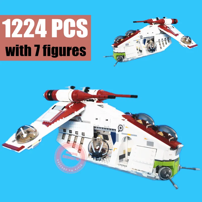 

New Star Series The Republic Star Gunship Toys Fit Legoings Star Wars Model Building Blocks Bricks 75021 Gifts Kid