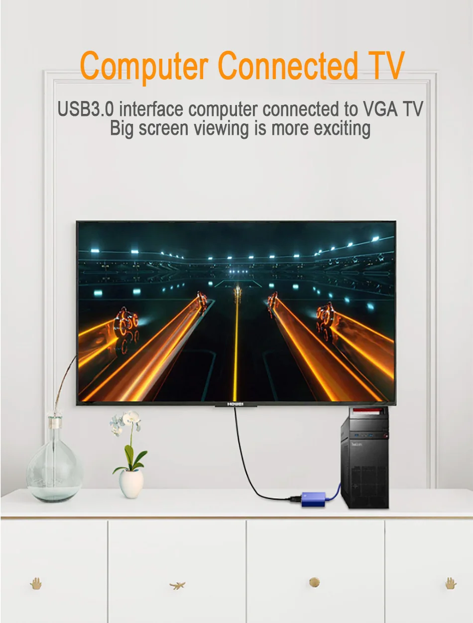 HD 1080P USB 3,0 к VGA конвертер адаптер usb-кабель для VGAExternal Видеокарта Multi touch монитор адаптер для Windows 7/8/10