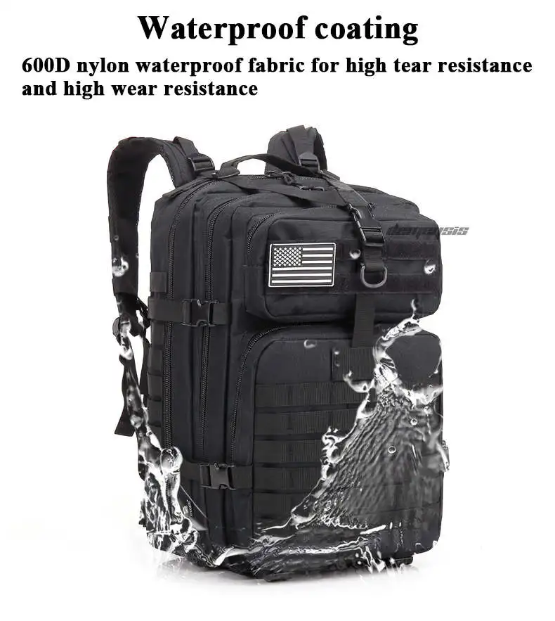 45L тактические походные рюкзаки Molle мужские водонепроницаемые походные рюкзаки дышащие нейлоновые военные армейские боевые сумки
