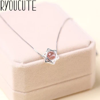 

Korean Romantic Silver Color David Star Necklaces Pendants For Women Lady Long Necklaces Wedding Jewelry