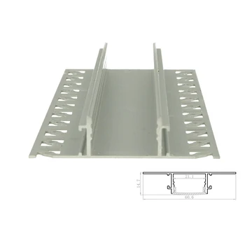 

LEDLUX BA6014 Raceway profile aluminum bar wide recessed lugs retractable reel Led wall up 20mm length 1 meter