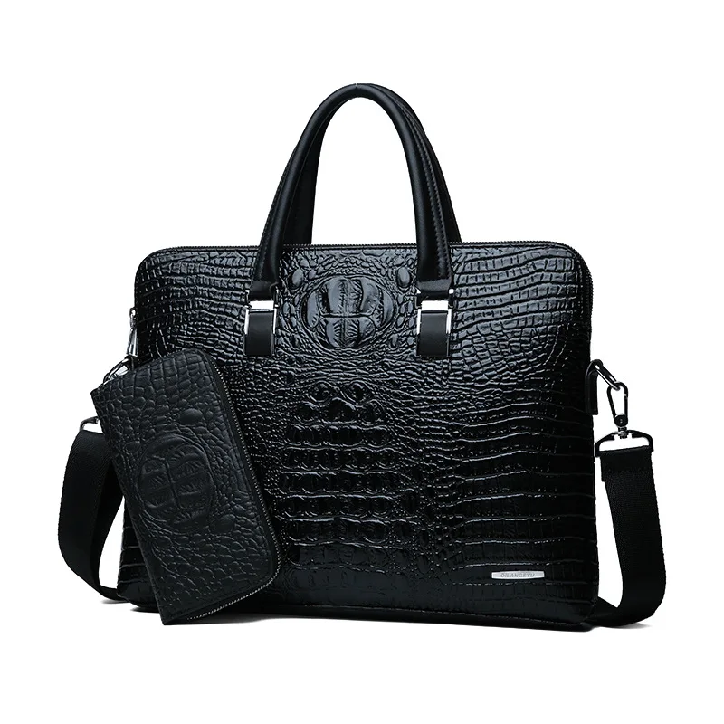 

Men's Bag Handbag Cross Men Large Capacity Double Zipper Crossbody Bag Business Briefcase Computer Bag