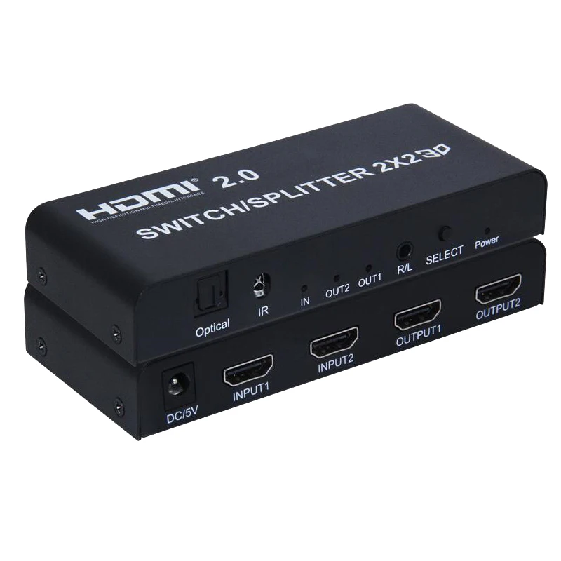 2x2 HDMI переключатель сплиттер 2 в преобразователь адаптер с дистанционным