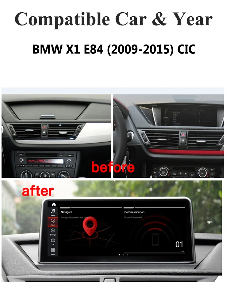 bluetooth car stereo Bonroad iDrive 10.25" Android Car Radio Carplay For BMW X1 E84 CIC 2009-2017 GPS Navigation Multimedia Player Stereo Audio 64GB car radio