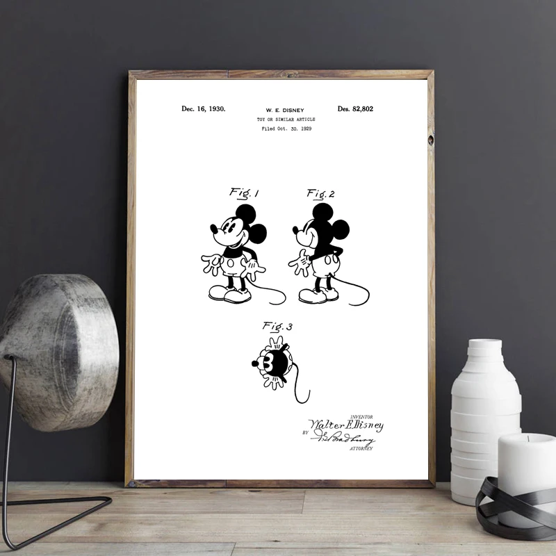 Mouse-Patent-Prints-Nursery-Wall-Art-Posters-Room-Decor-Vintage-Blueprint-Canvas-Painting-Picture-Gift-idea