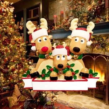 

2020 Merry Christmas Party Decoration Gift Reindeer Family Personalized Christmas Tree Ornaments Xmas Happy Gift S23 20 Dropship