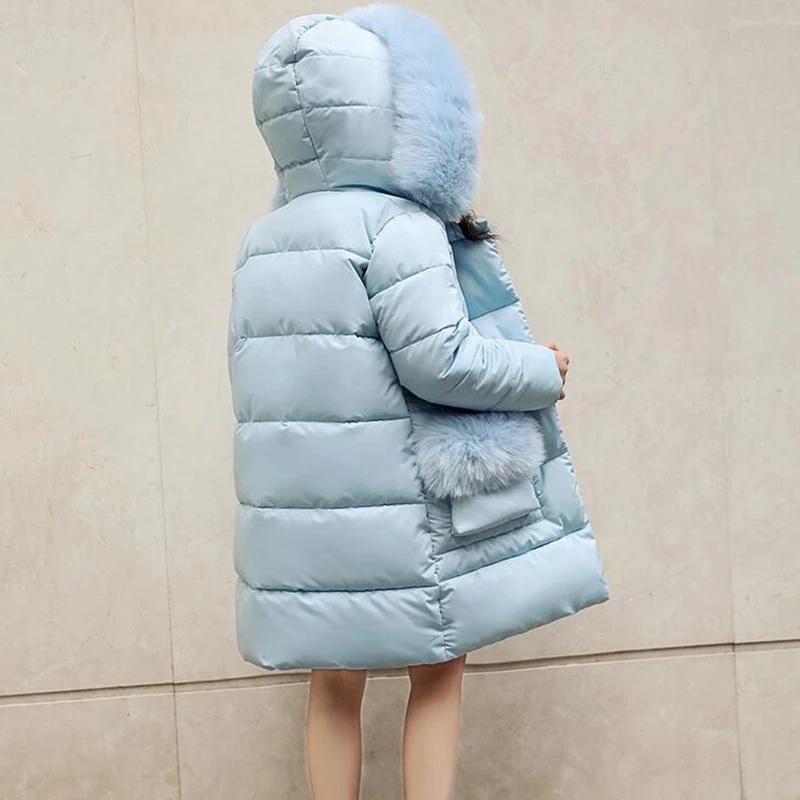 

Rlyaeiz Winter Jackets For Girls Clothes 2019 Sweet Cotton Padded Warm Coat Thickening Girl's Large Fur Collar Parka Coat 4-13Y
