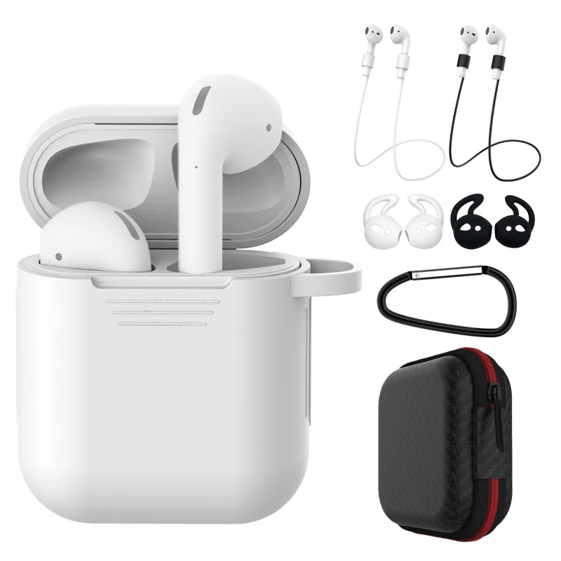 D 4 в 1, силиконовый чехол для наушников, анти-потеря, проводные наушники для Apple Airpods Air Pods 1, 2, Bluetooth, беспроводные наушники, аксессуары - Цвет: D