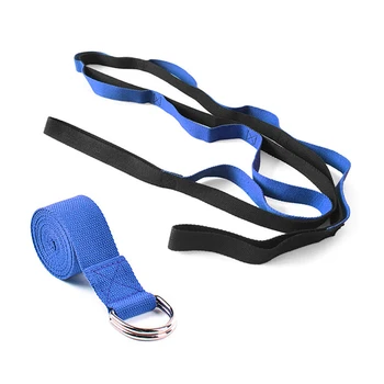 

Portable Yoga Stretching Belt Non-elastic Multi 10 Loops Yoga Strap for Stretching Strap and D-ring Buckle Stretch Band