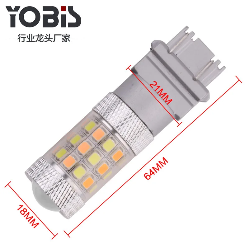 2 шт в 3157 42smd два цвета желтый белый samsung 42smd 2835 супер яркий светильник для вождения рулевое управление светильник