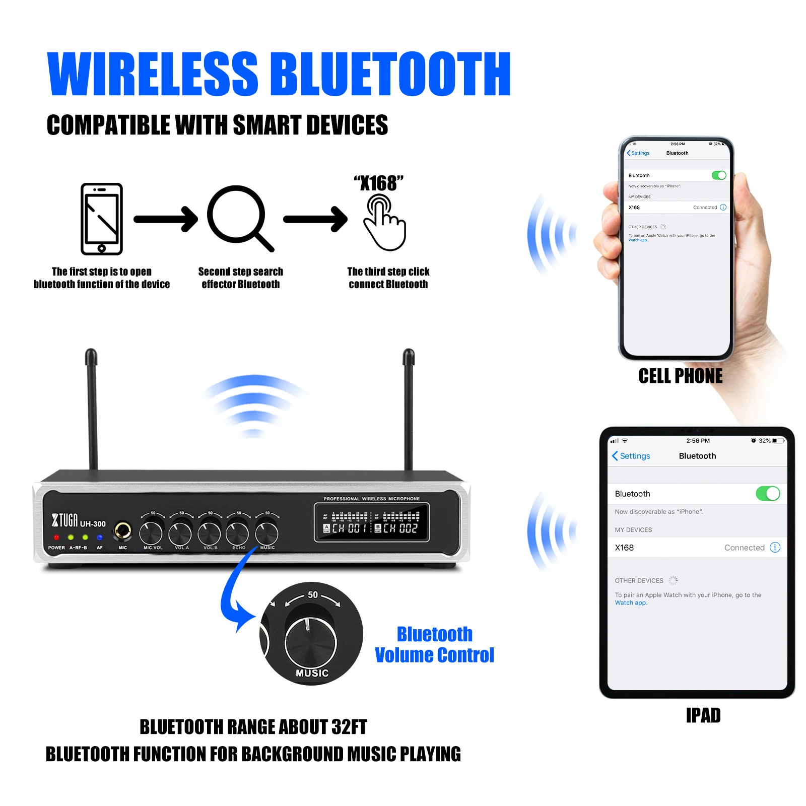 microfone de xtuga uh300 com efeito de