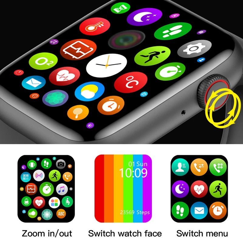 US $22.14 2020 New IWO W26 Plus Smart Watch Rotate 175 Inch Screen Custom Dial ECG Body Temperature Bluetooth Call SmartWatch PK IWO 13
