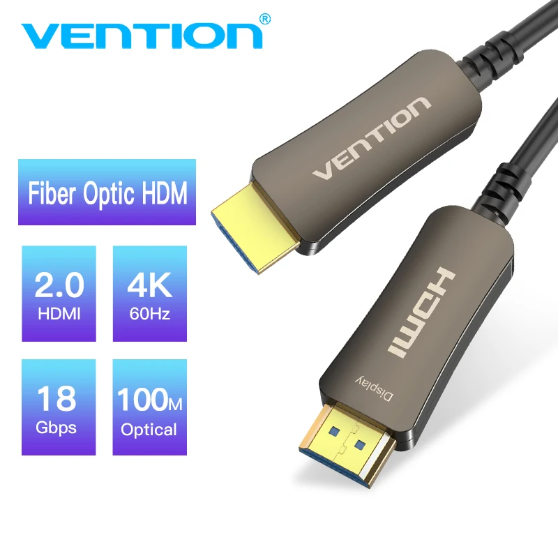 Vention волоконно-оптический HDMI кабель HDMI 2,0 папа-папа 4 к HDR оптический кабель для HDTV ЖК-ноутбука PS4 проектор компьютерный кабель