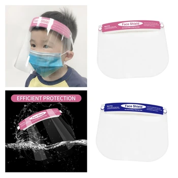 

Kids Reusable Full Face Shields Washable Protective Face Cover Elastic Headband Anti-UV Sponge Visor Hat Dustproof Anti-Spitting