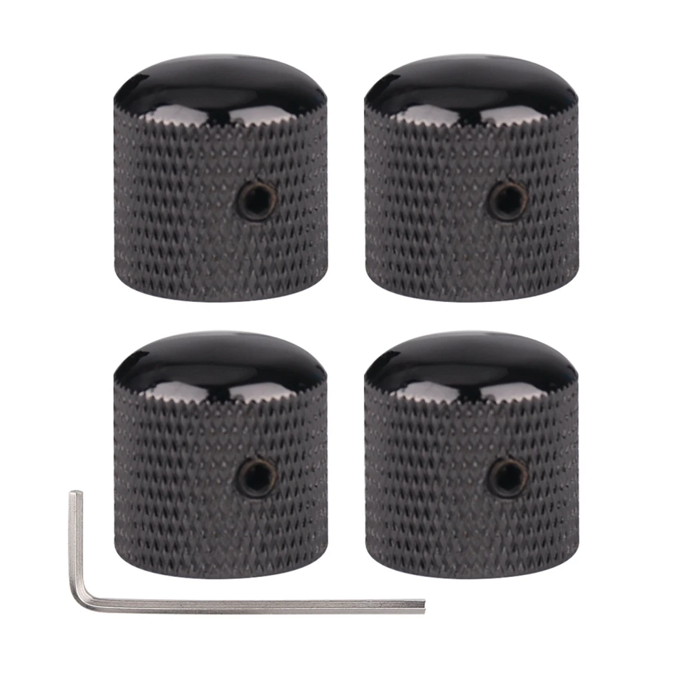 3pcs/4pcs 금속 돔 손잡이 일렉트릭베이스 기타 손잡이 렌치가있는 볼륨 톤 컨트롤 손잡이 청동/BK/CR/GD/블랙 니켈
