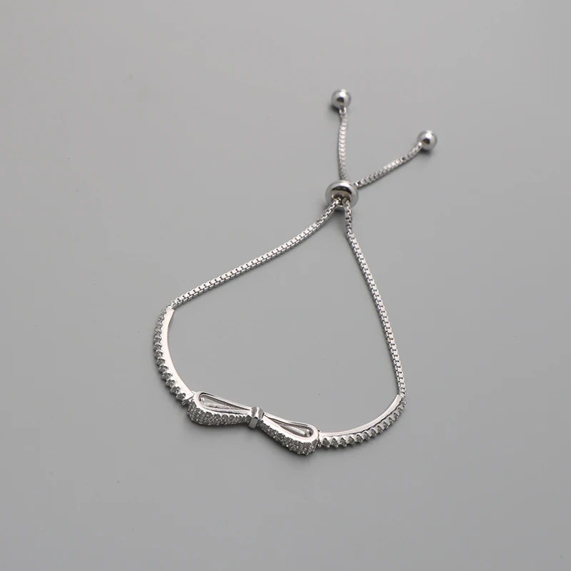 YiShi S925 Серебряный браслет с бантом Haishi Регулировка жемчуга Корейская версия модного браслета