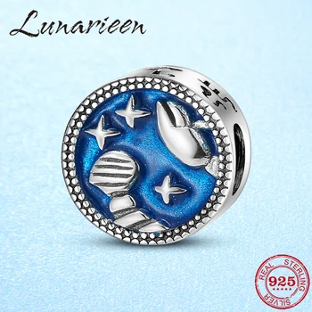 

Hot 925 Sterling Silver 12 Constellations Blue enamel Cancer Charm Beads Fit Original Pandora Bracelet Authentic DIY Jewelry