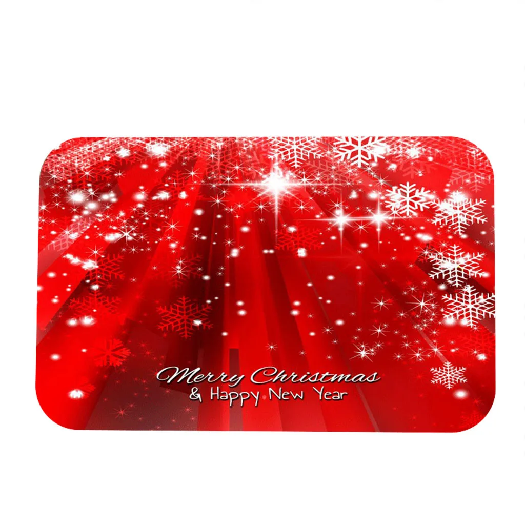 Счастливого Рождества Снежинка Рождественский шар красный фланелевый нескользящий ковер 40x60 см с Рождеством год украшения - Цвет: K