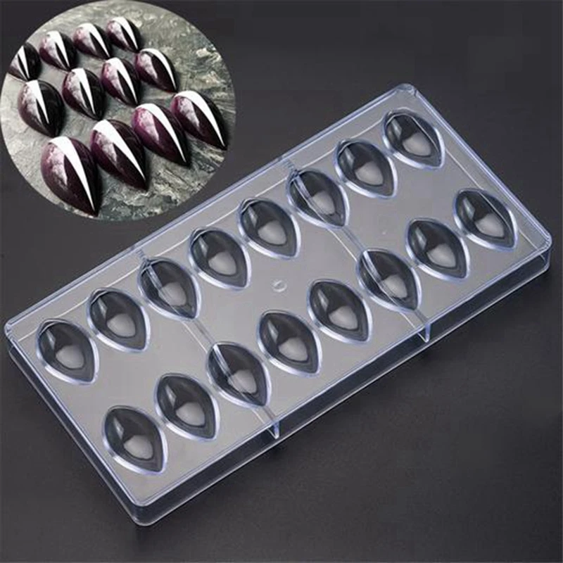 Chocolate Mold Lotus Shape Drop Water Bakeware PC Transparent Candy Making Pastry Tool Mold7