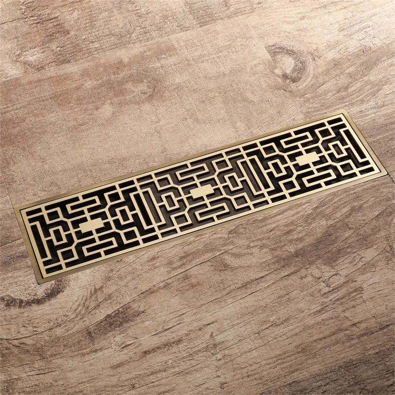 

Copper Floor Drain Large Flow Deodorizing Pest Control Anti-Waterproof Bronze Rectangular Bathroom Vintage Floor Drain Manufactu