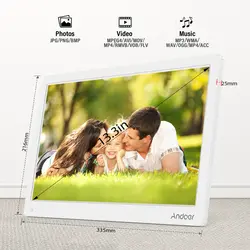 Andoer 13,3 дюймов цифровая фоторамка FHD 1920*1080 ips экран поддержка календарь/часы/MP3/фотографии/1080 P видео плеер