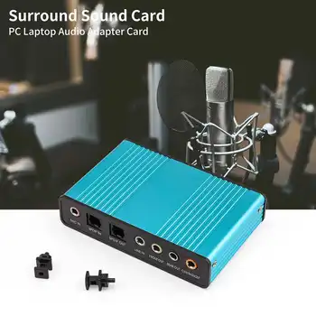 

LEORY External USB Sound Card 5.1 7.1 Channel USB Sound Card PC Laptop 6 Channel Optical Fiber External Audio Card Converter