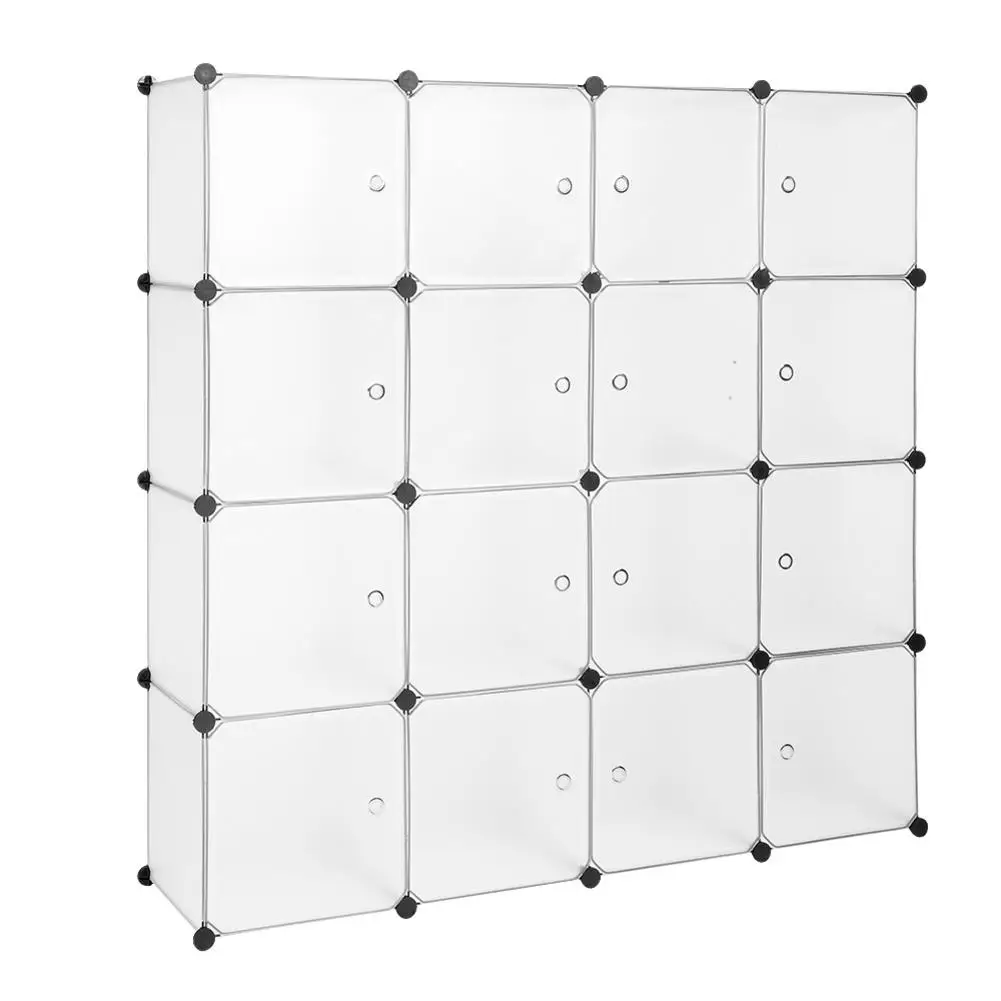 Modular font b Closet b font Organizer Plastic Cabinet 16 Cube Wardrobe Cubby Shelving Storage Cubes